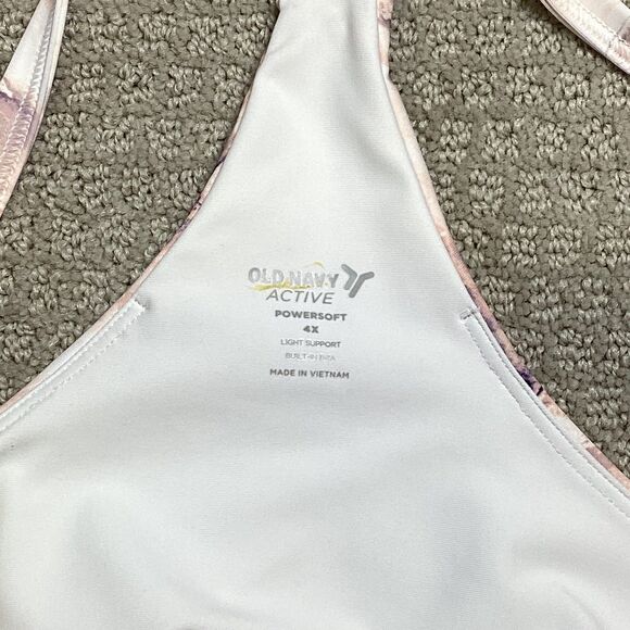 Old Navy Active Powersoft Built-In Bra Crop Top 4X Marble‎ Print Light Support - Picture 3 of 4